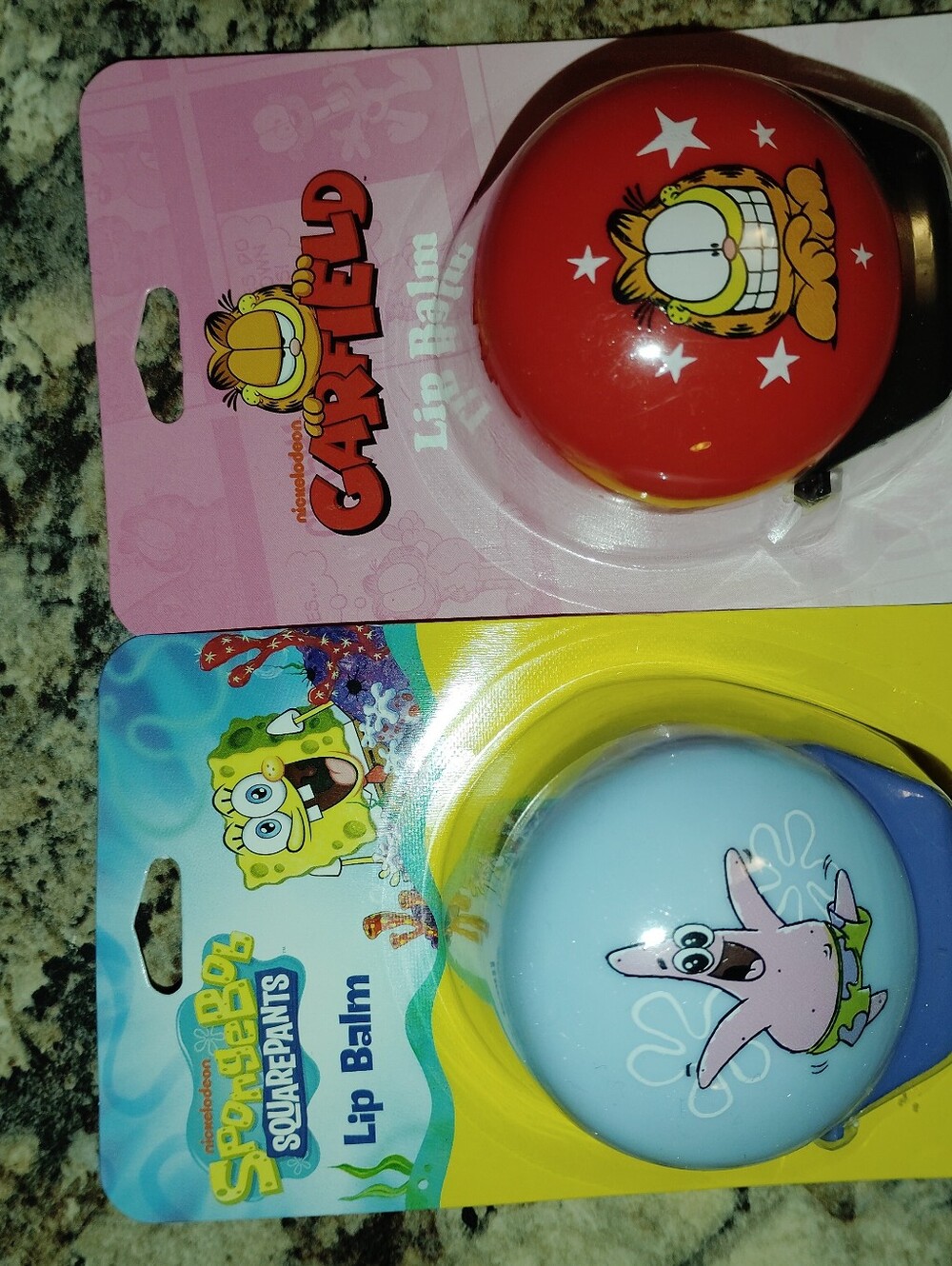 Nwt Nickelodeon SpongeBob & Garfield Dual Pack Blue and Red Lip Balms